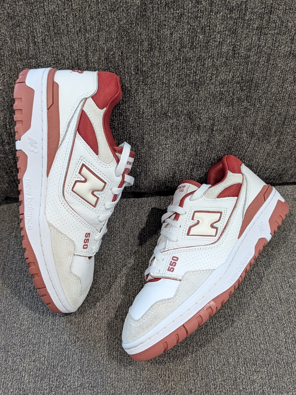 New Balance 550 Men’s White & Red Retro Court Sneaker